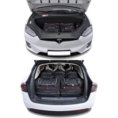 Tesla Model X 2016+ Trunk Frunk Reisetaschen-Set 7-teilig  Organizer Autoreisetaschen Zugeschnitten