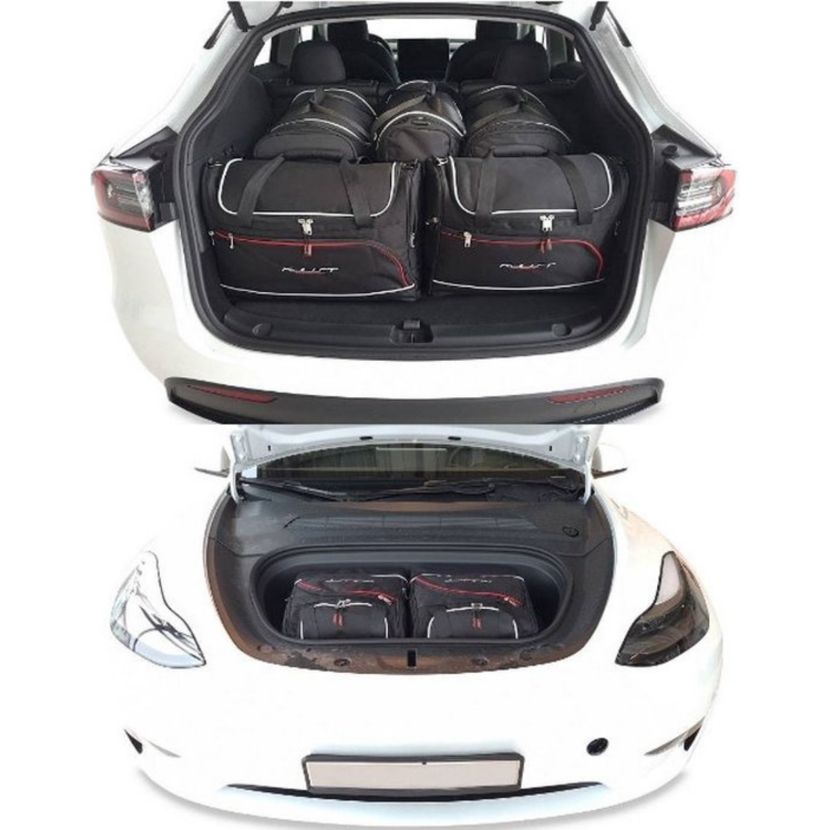 Tesla Model Y 2021+ Reisetaschen-Set 9-teilig Kofferraum Auto  Maßgeschneiderte Autotaschen –