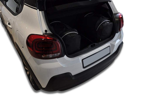 Citroën C3 Hatchback 2016+ Reisetaschen-Set 3-teiliger Kofferraumkoffer Maßgeschneidert Autotaschen