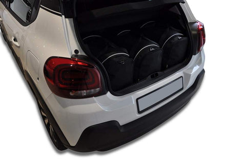Citroën C3 Hatchback 2016+ Reisetaschen-Set 3-teiliger Kofferraumkoffer Maßgeschneidert Autotaschen