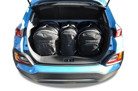 Hyundai KONA 2017+ Reisetaschen-Set 3-teilige Kofferraum-Übernachtungstaschen nach Maß Autotaschen