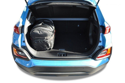 Hyundai KONA 2017+ Reisetaschen-Set 3-teilige Kofferraum-Übernachtungstaschen nach Maß Autotaschen