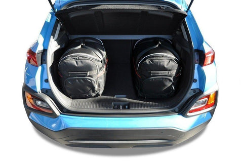 Hyundai KONA 2017+ Reisetaschen-Set 3-teilige Kofferraum-Übernachtungstaschen nach Maß Autotaschen