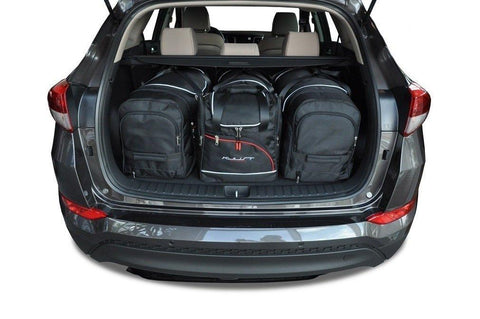Hyundai Tucson 2015+ Reisetaschen-Set 4-teilig Kofferraumübernachtungstaschen nach Maß Autotaschen