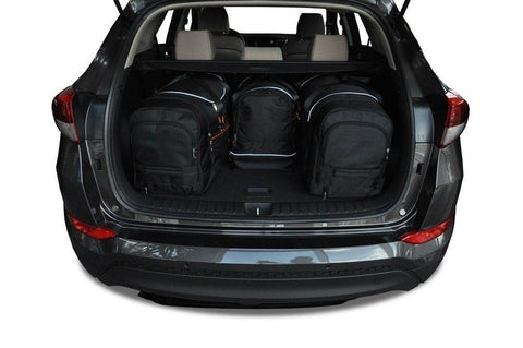 Hyundai Tucson 2015+ Reisetaschen-Set 4-teilig Kofferraumübernachtungstaschen nach Maß Autotaschen