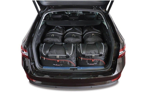 Skoda Superb Combi 2015+ Reisetaschen-Set 5-teilig Kofferraum Übernachtungstaschen Auto nach Maß