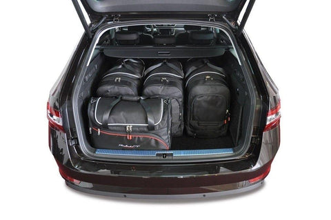 Skoda Superb Combi 2015+ Reisetaschen-Set 5-teilig Kofferraum Übernachtungstaschen Auto nach Maß
