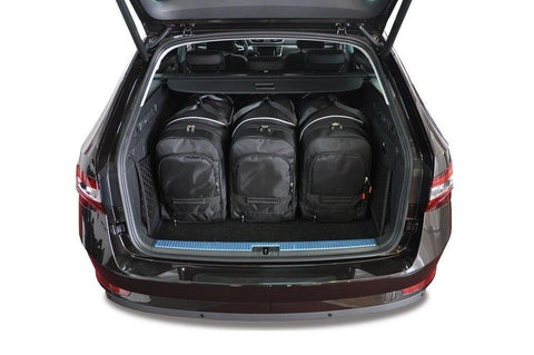 Skoda Superb Combi 2015+ Reisetaschen-Set 5-teilig Kofferraum Übernachtungstaschen Auto nach Maß