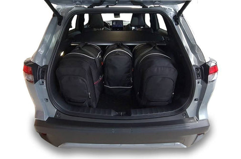 Reisetaschen-Set für TOYOTA COROLLA CROSS HEV 2022+, 30% mehr Stauraum, 4 Taschen (2 Trolleys, 1 Sporttasche, 1 Handgepäck), kostenloser Versand, 3 Jahre Garantie.